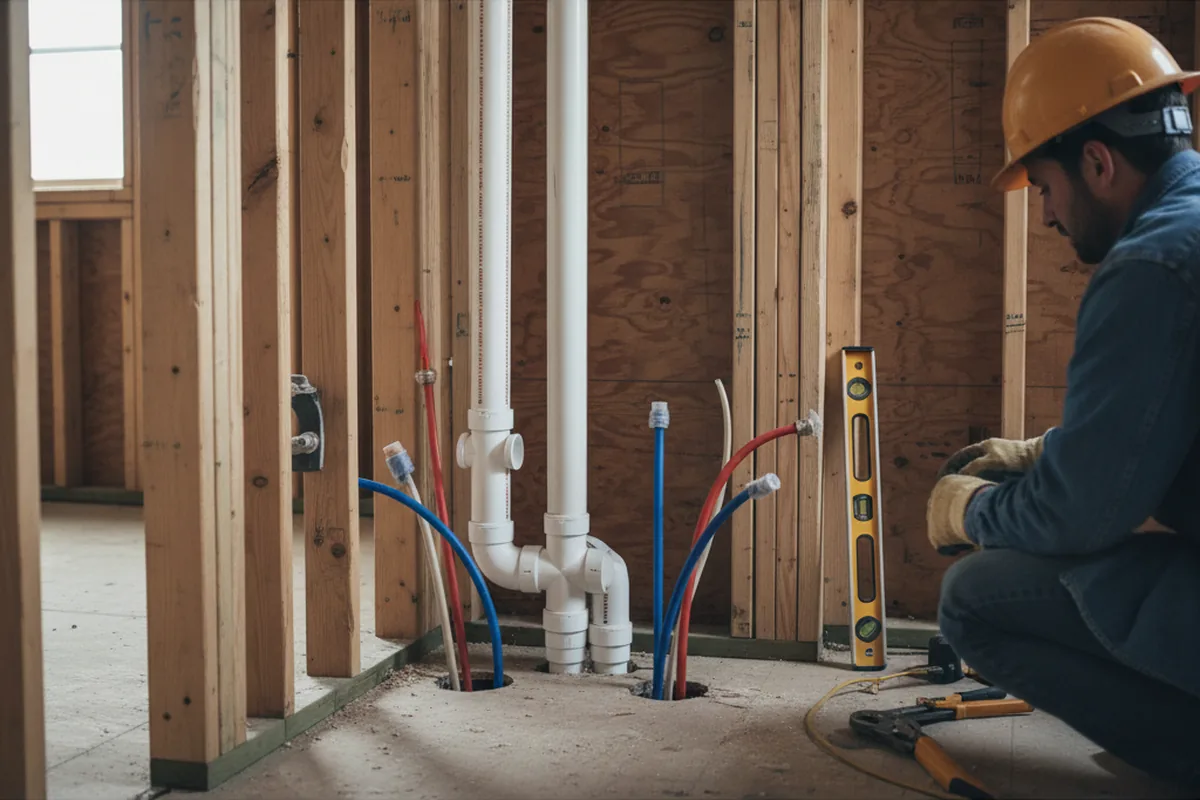 Drain and supply rough-in during Toilet Repair and Installation in Wiggins